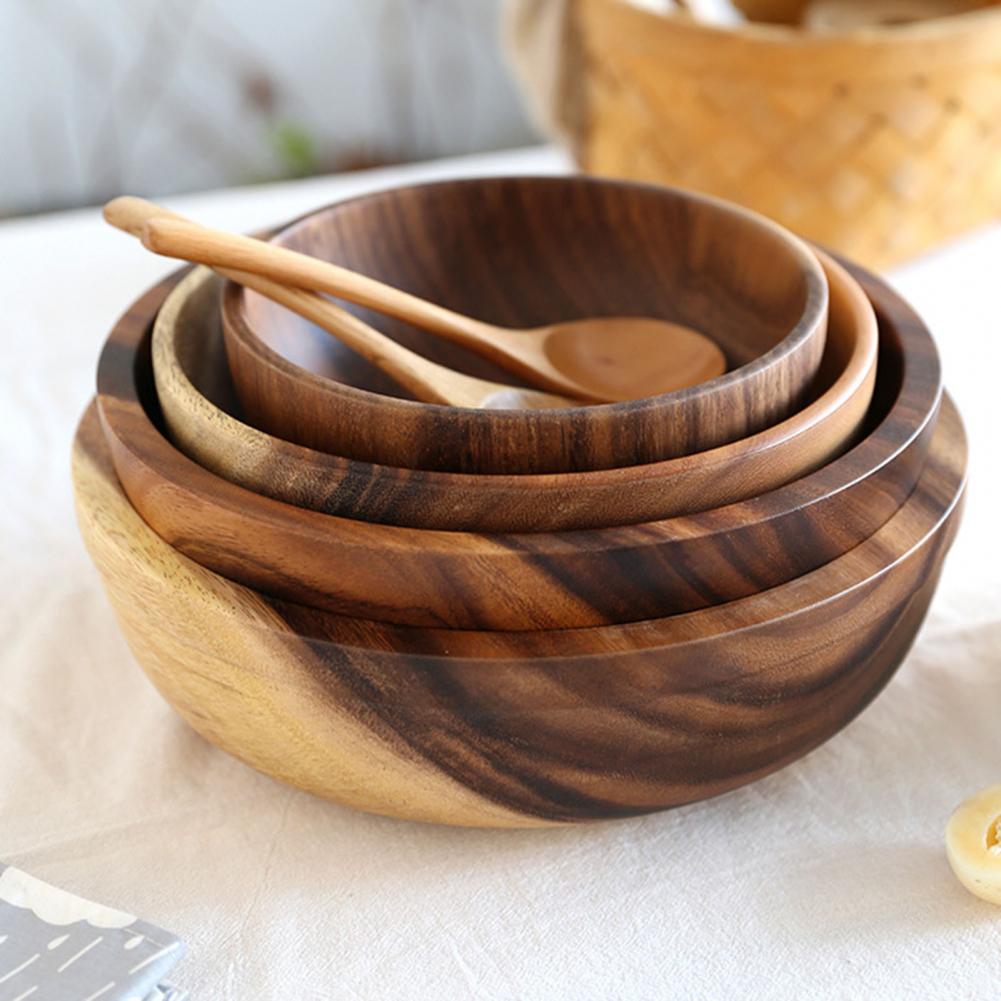Elevate Your Dining Experience with Our Kitchen Natural Wooden Bowl